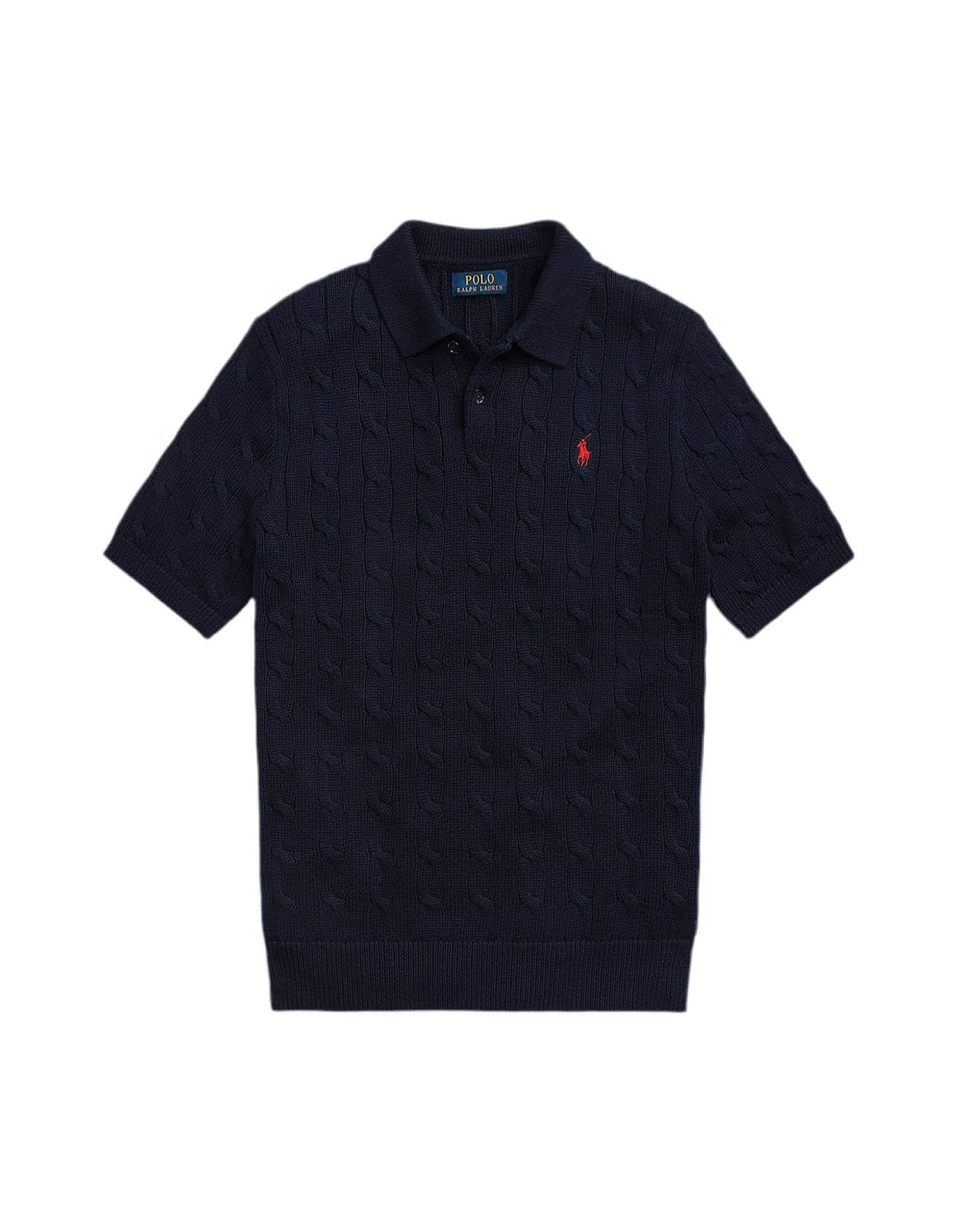 Cable-Knit Cotton Polo-Collar Jumper