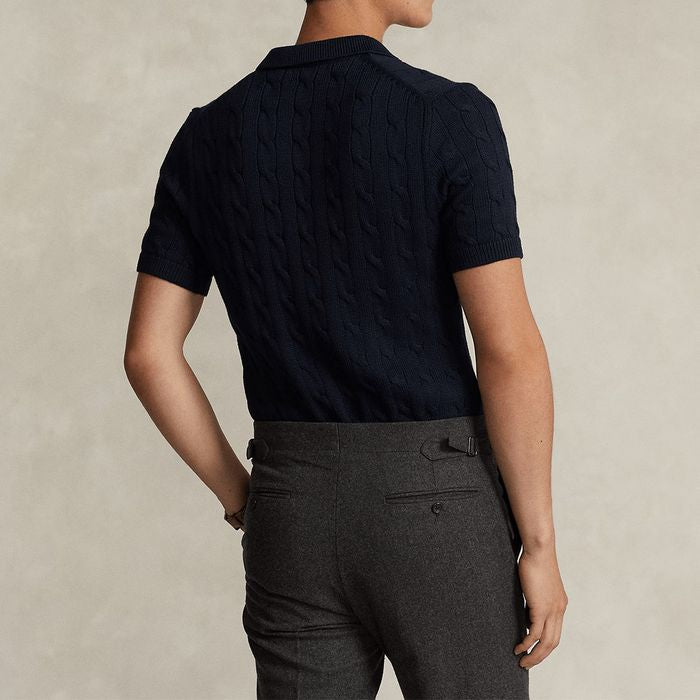 Cable-Knit Cotton Polo-Collar Jumper