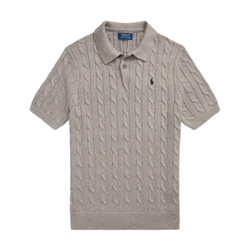 Cable-Knit Cotton Polo-Collar Jumper
