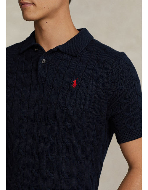 Cable-Knit Cotton Polo-Collar Jumper
