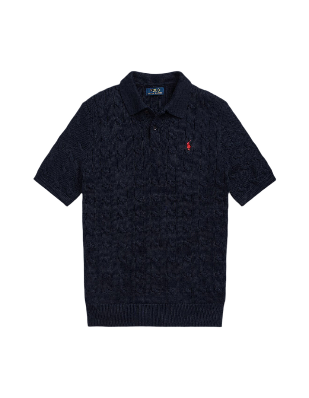 Cable-Knit Cotton Polo-Collar Jumper