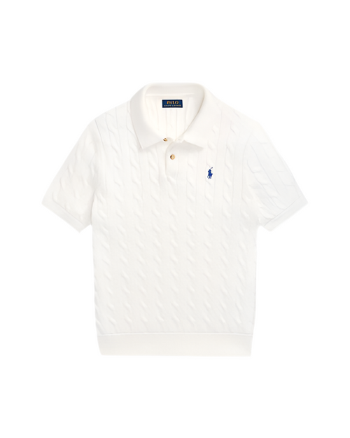 Cable-Knit Cotton Polo-Collar Jumper